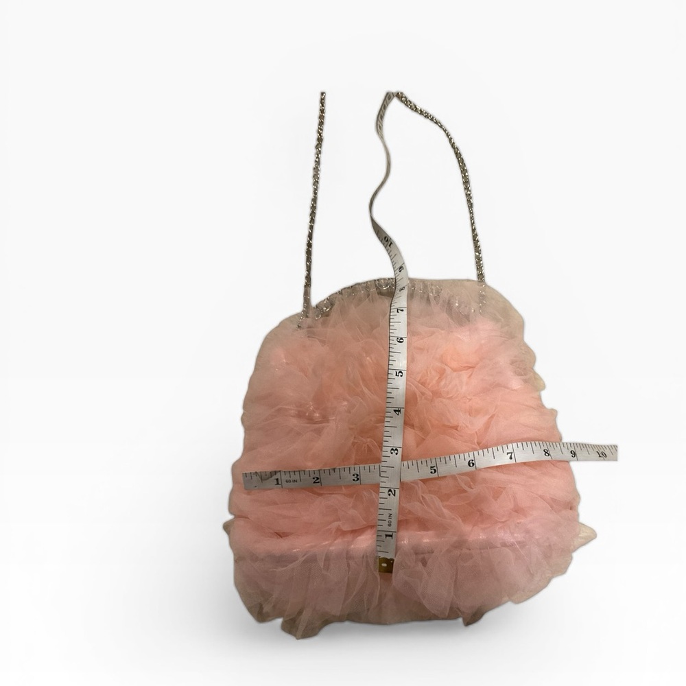 Source Unknown Pink Ruffle Tulle Shoulder Bag with Chain Strap - Picture 7 of 8
